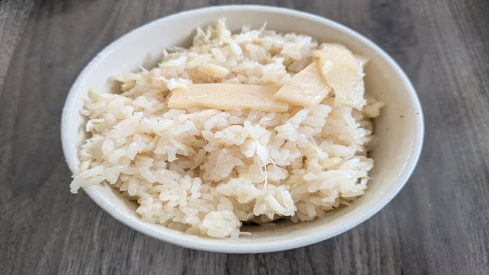 ふぐの炊き込みご飯完成写真